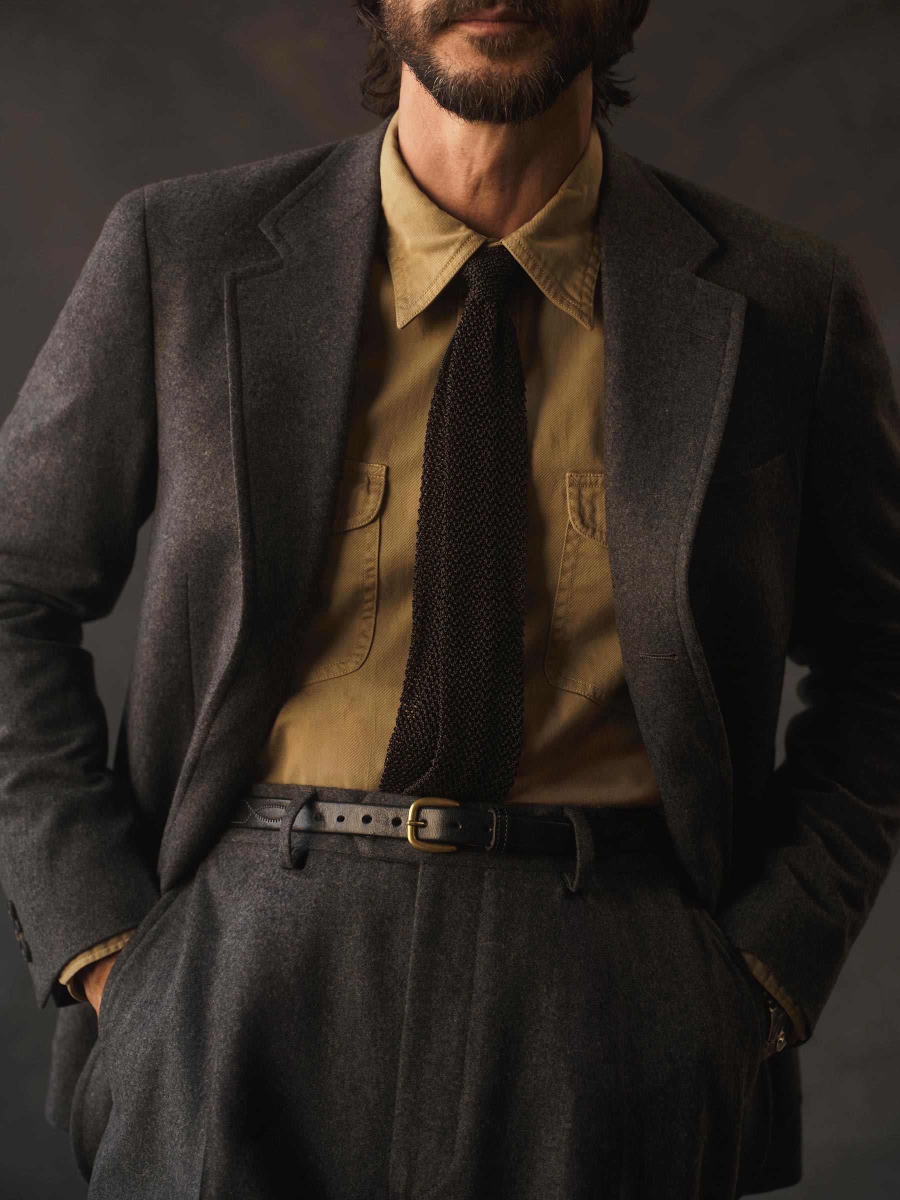 Alternative view of Heather Charcoal Italian Wool Flannel Graduate Blazer