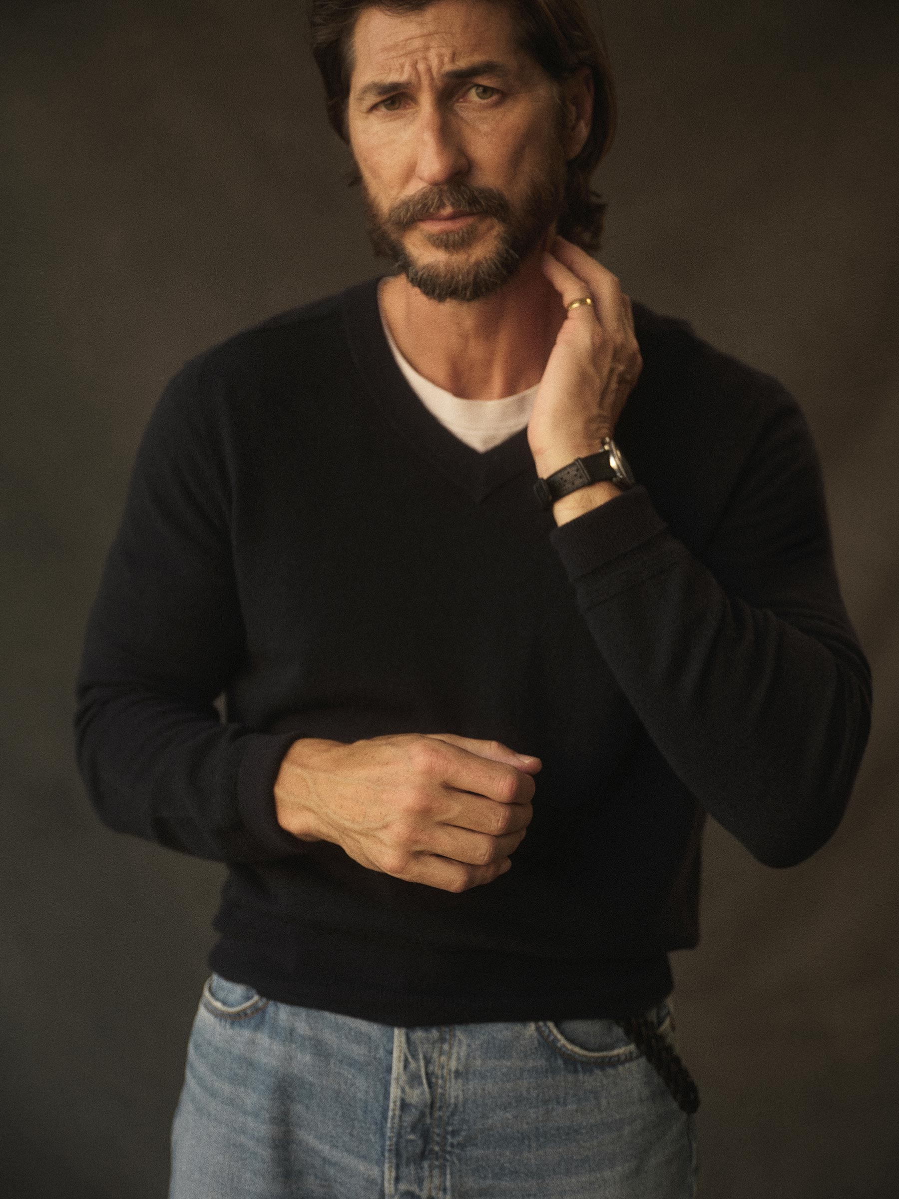 Alternative view of Dress Navy California Cashmere V-Neck