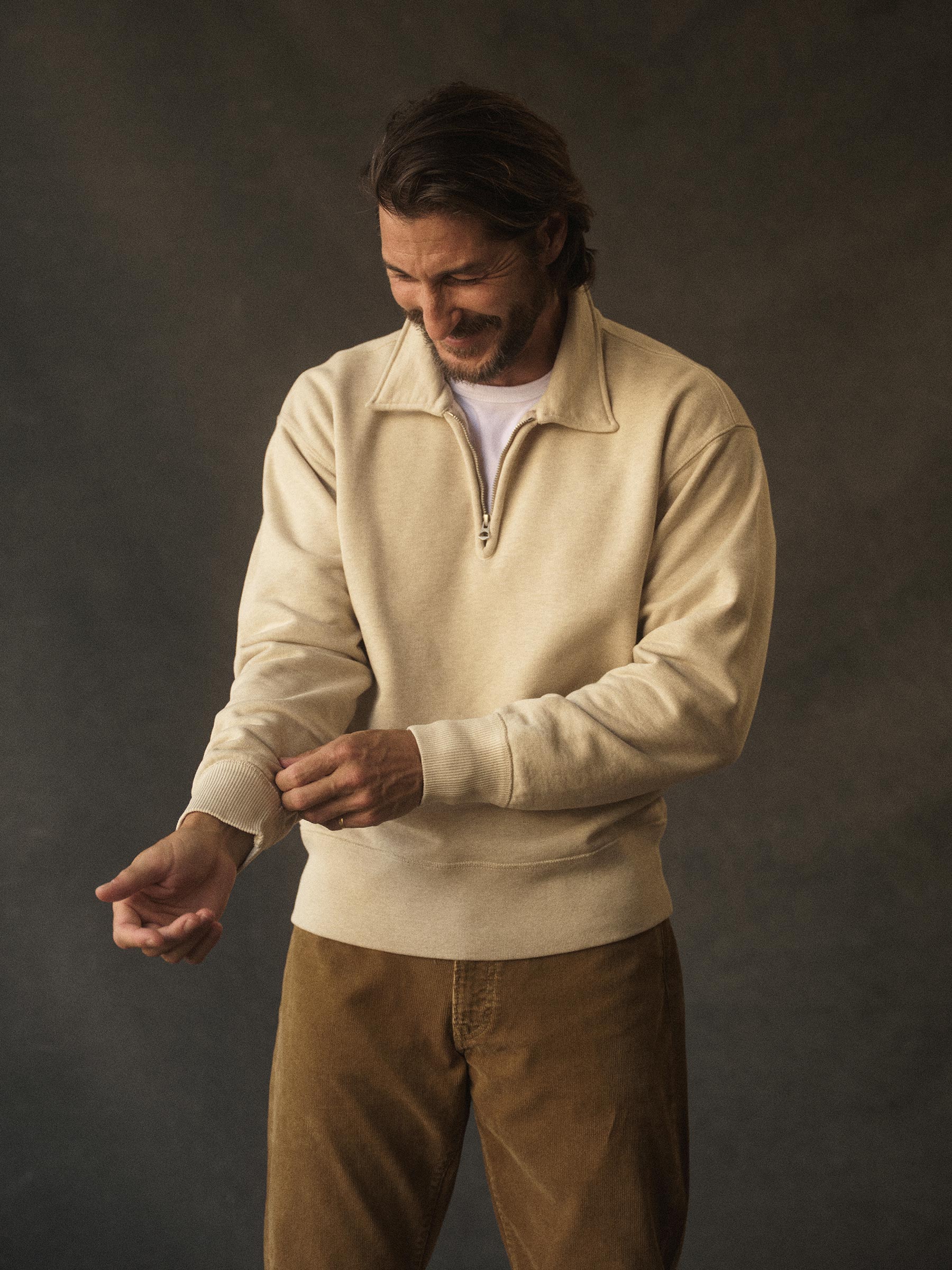 Heather Oat Welterweight Quarter Zip