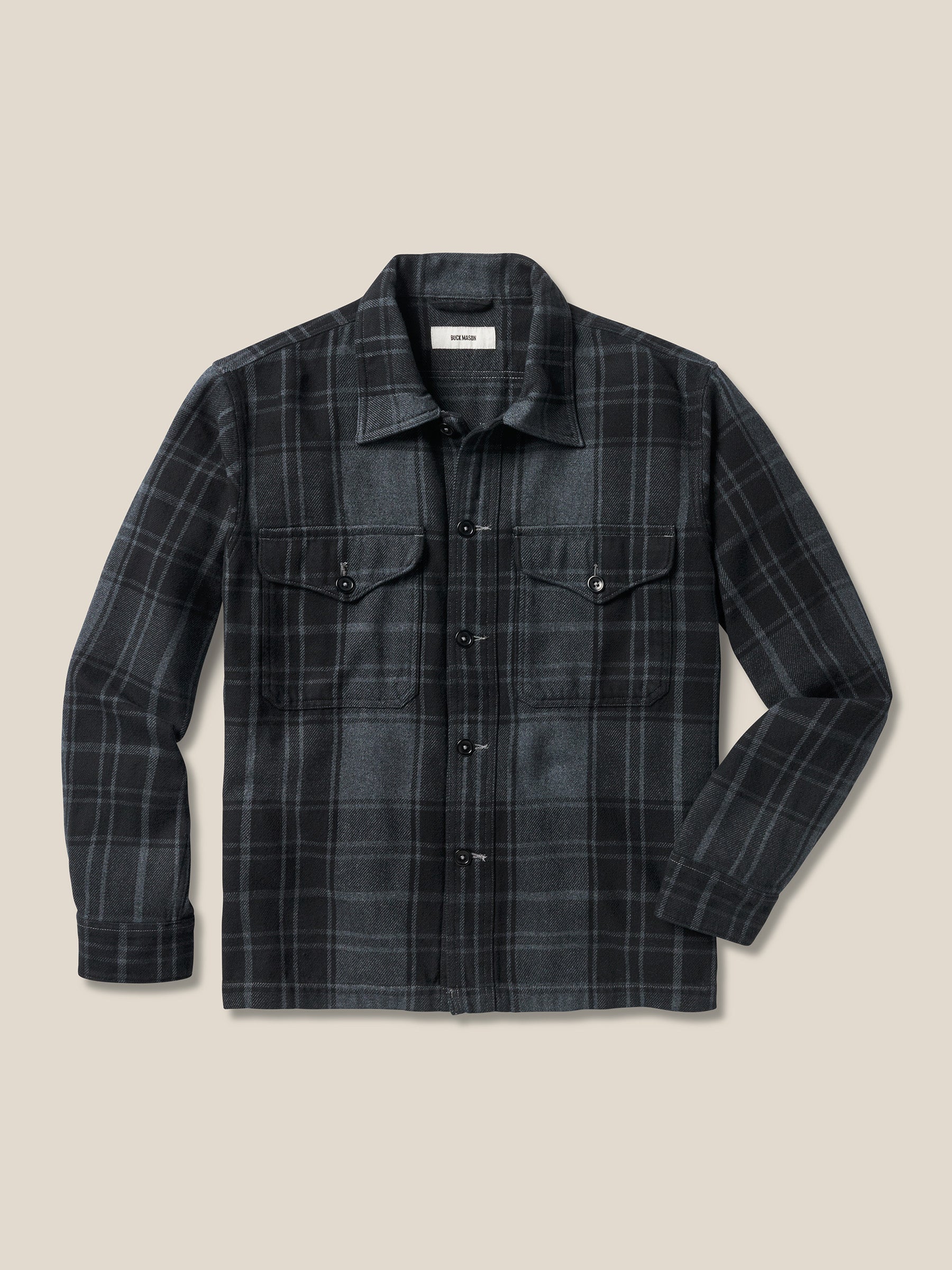 Charcoal / Black Plaid Blanket Flannel Field Jacket