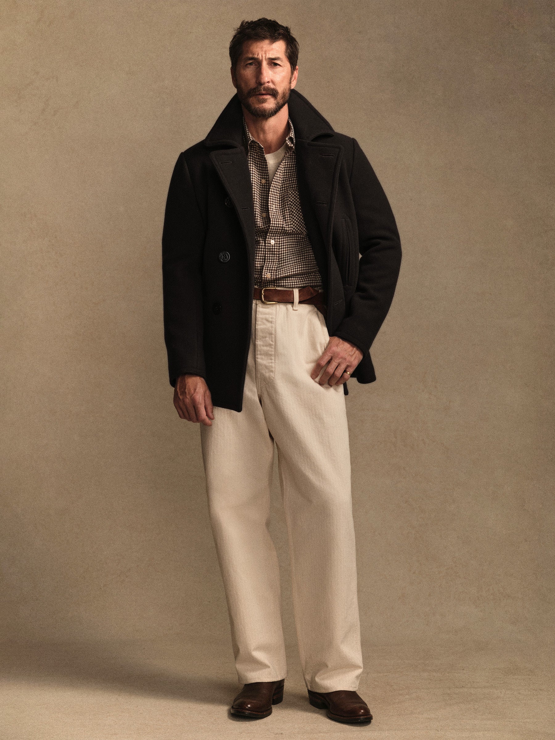 Black Italian Melton Admiral Peacoat