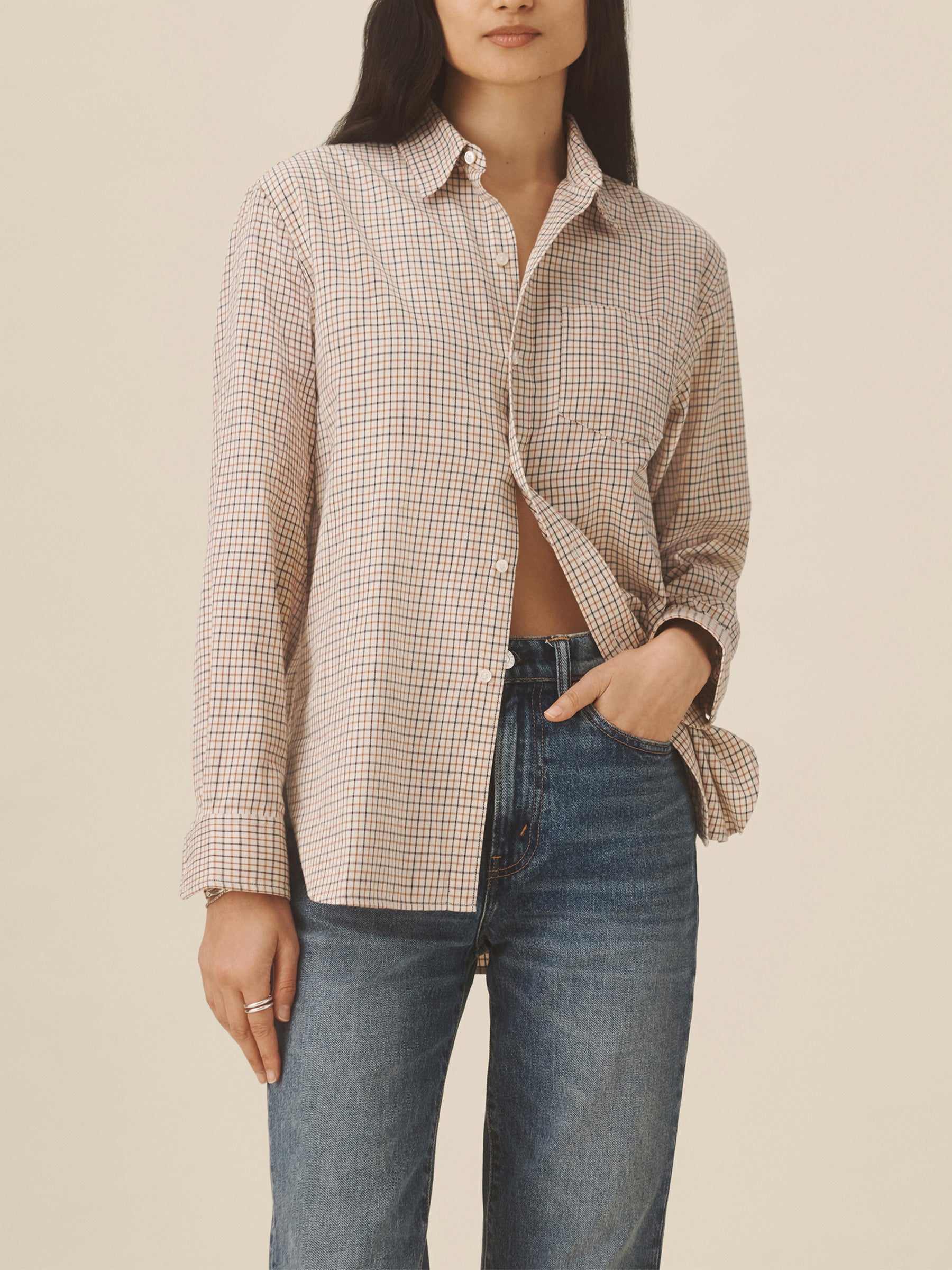 Alternative view of Toffee/Black Mini Check Mainstay Cotton Twill Shirt