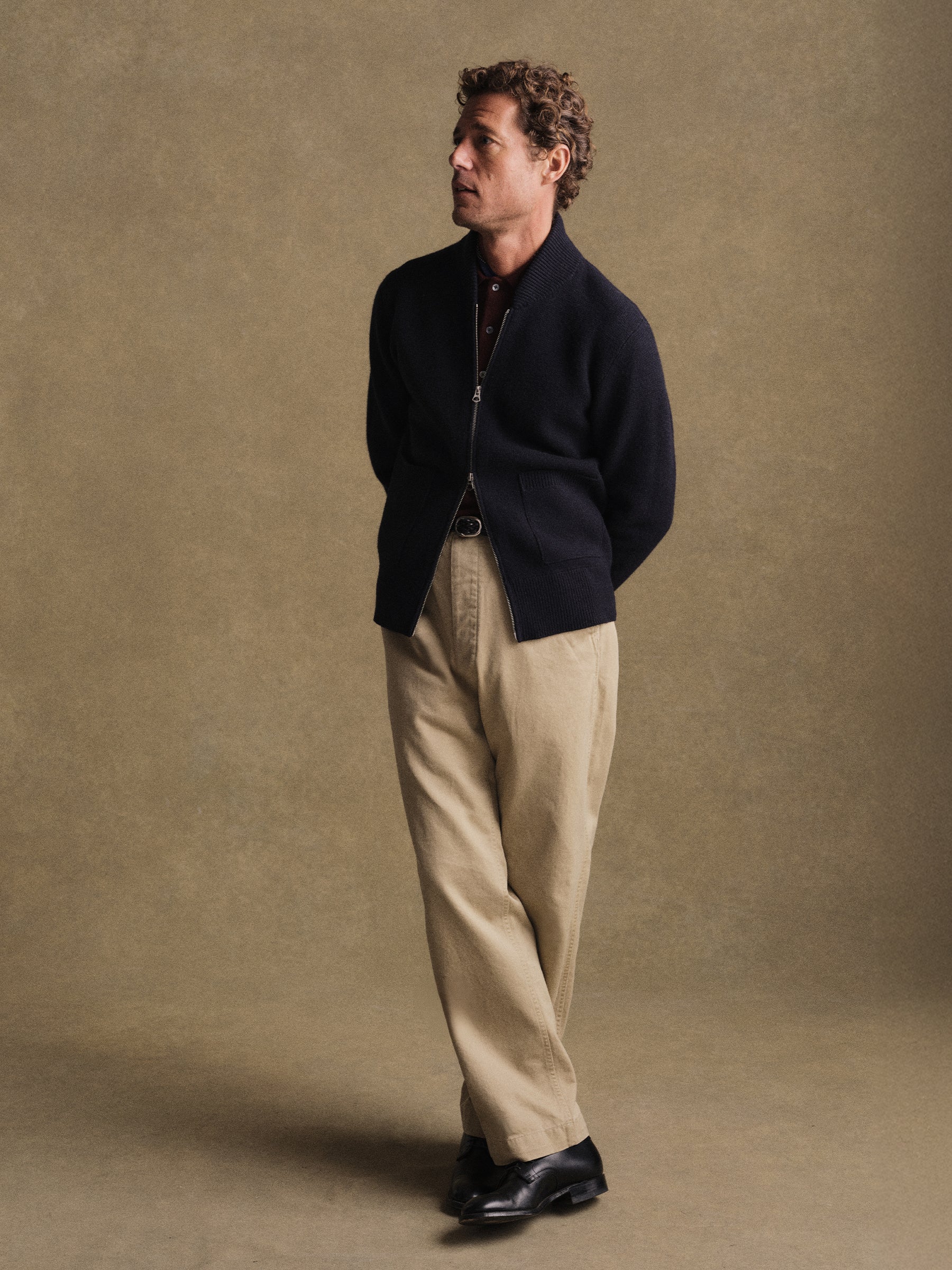 Alternative view of Dark Navy Heritage Wool Zip Cardigan