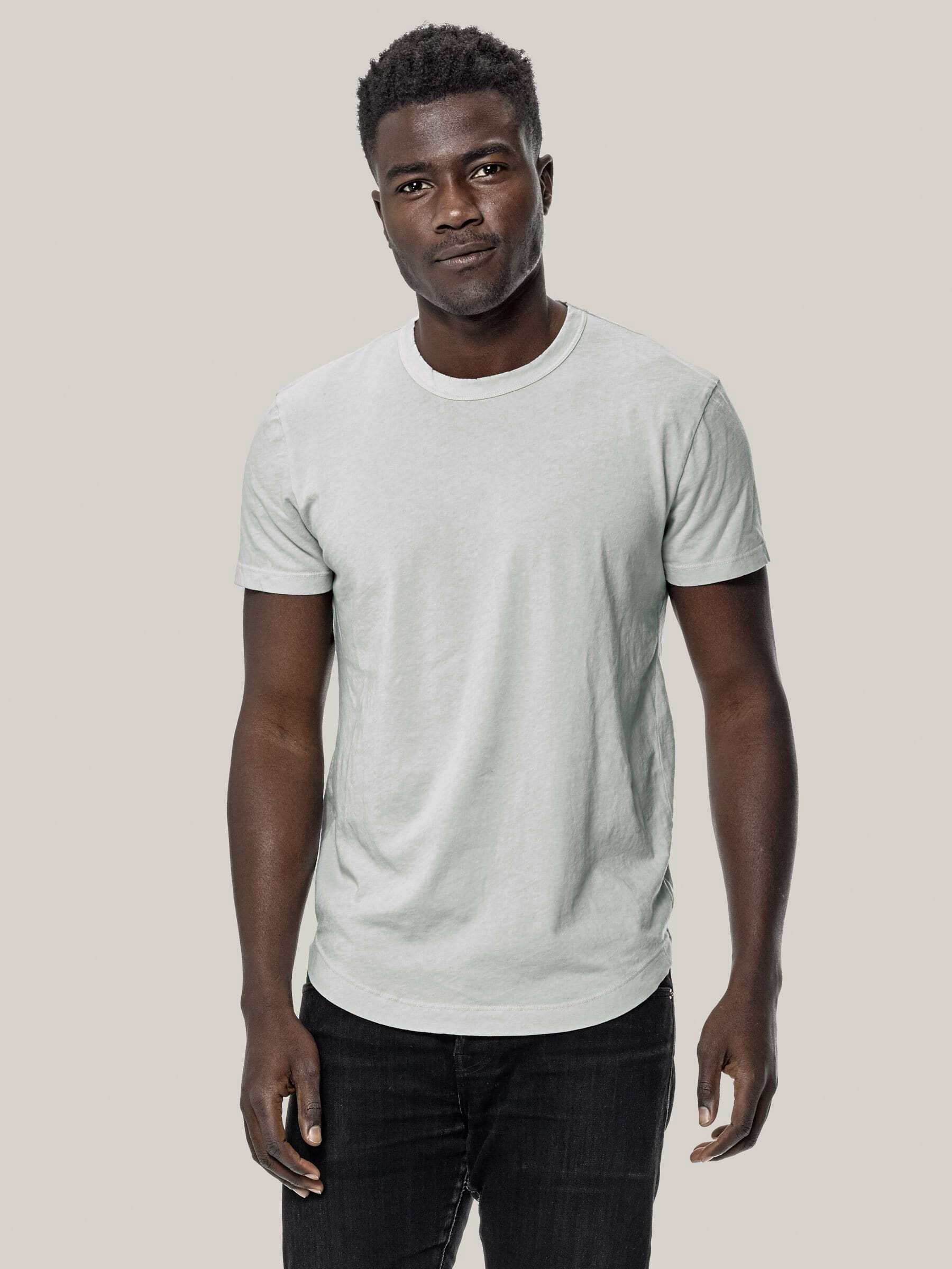 Alternative view of Granite Pima Curved Hem tee