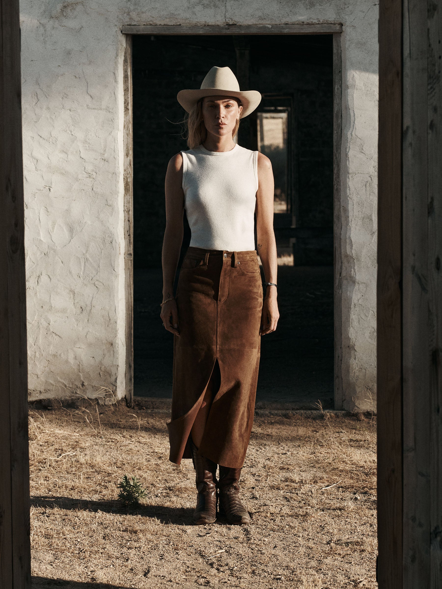 Coyote Santa Fe Suede Midi Skirt