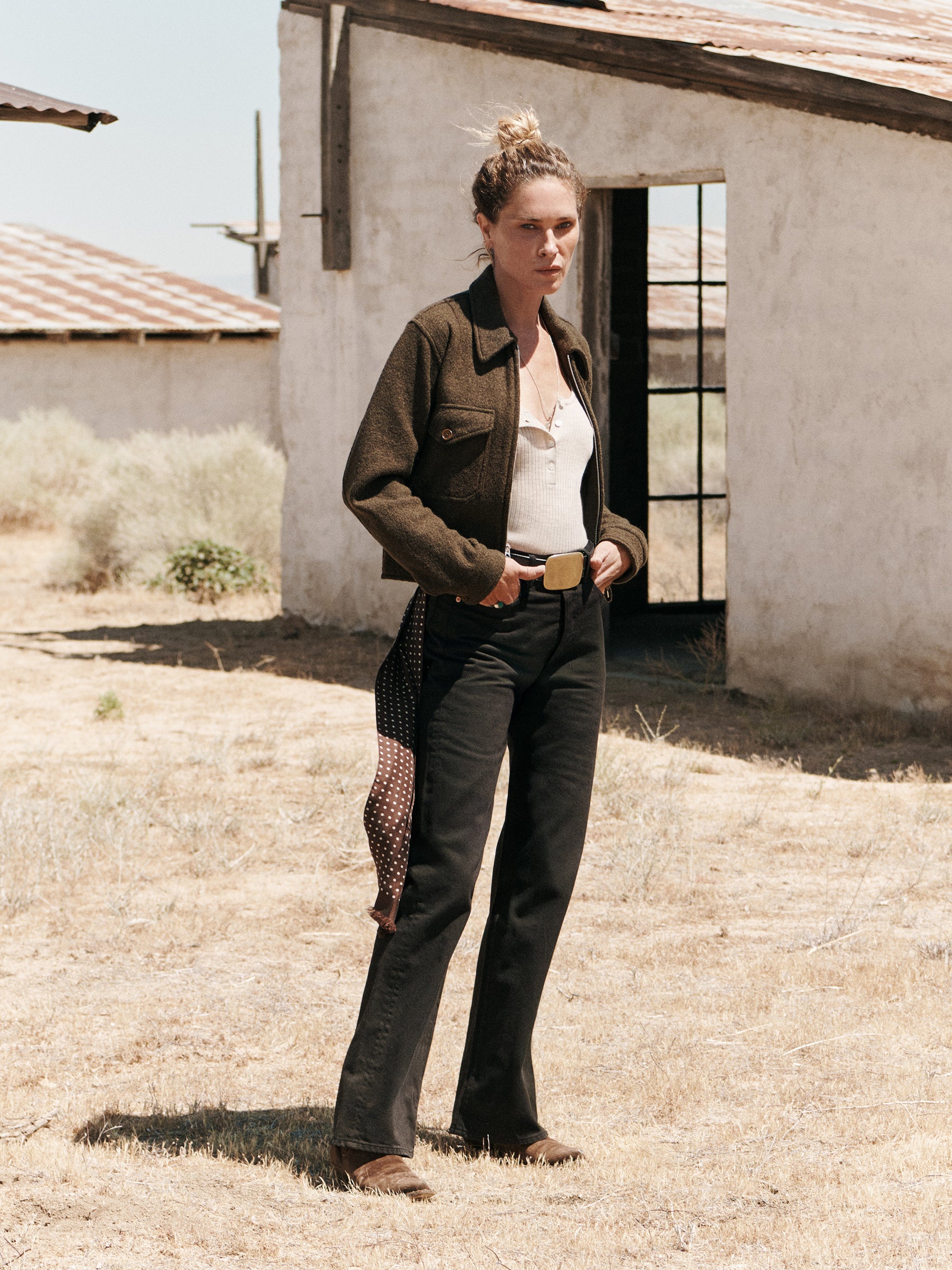 Alternative view of Marled River Rock Felted Wool Rider Jacket